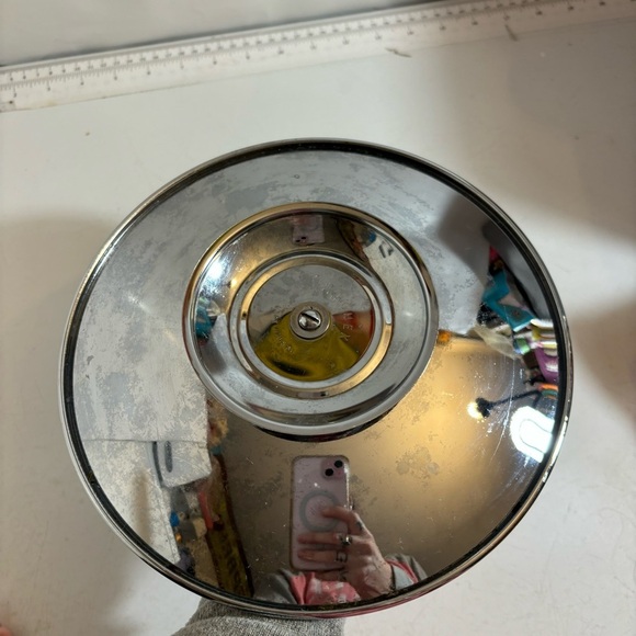 Vintage MCM mid century modern silver & gold serving decorative plate - Picture 6 of 10